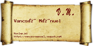 Vancsó Mánuel névjegykártya